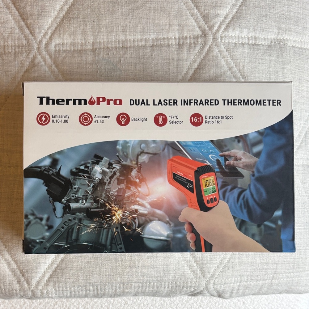 Dual Laser Infrared Thermometer - Orange